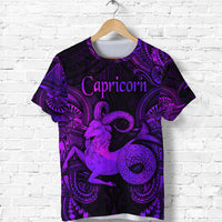 Custom Capricorn Zodiac Polynesian T Shirt Unique Style Purple LT8 - Polynesian Pride