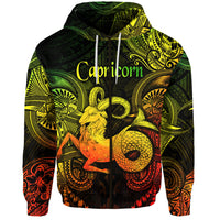 Capricorn Zodiac Polynesian Zip Hoodie Unique Style Reggae LT8 - Polynesian Pride