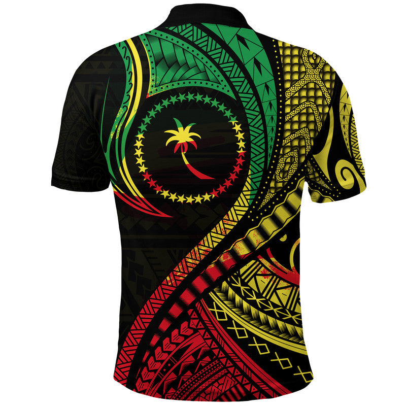Chuuk Polo Shirt Federated States of Micronesia Reggae Wave Style LT9 - Polynesian Pride