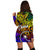 Chuuk Women Hoodie Dress - Rainbow Polynesian Pattern - Polynesian Pride