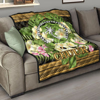 Chuuk State Premium Quilt - Polynesian Gold Patterns Collection - Polynesian Pride