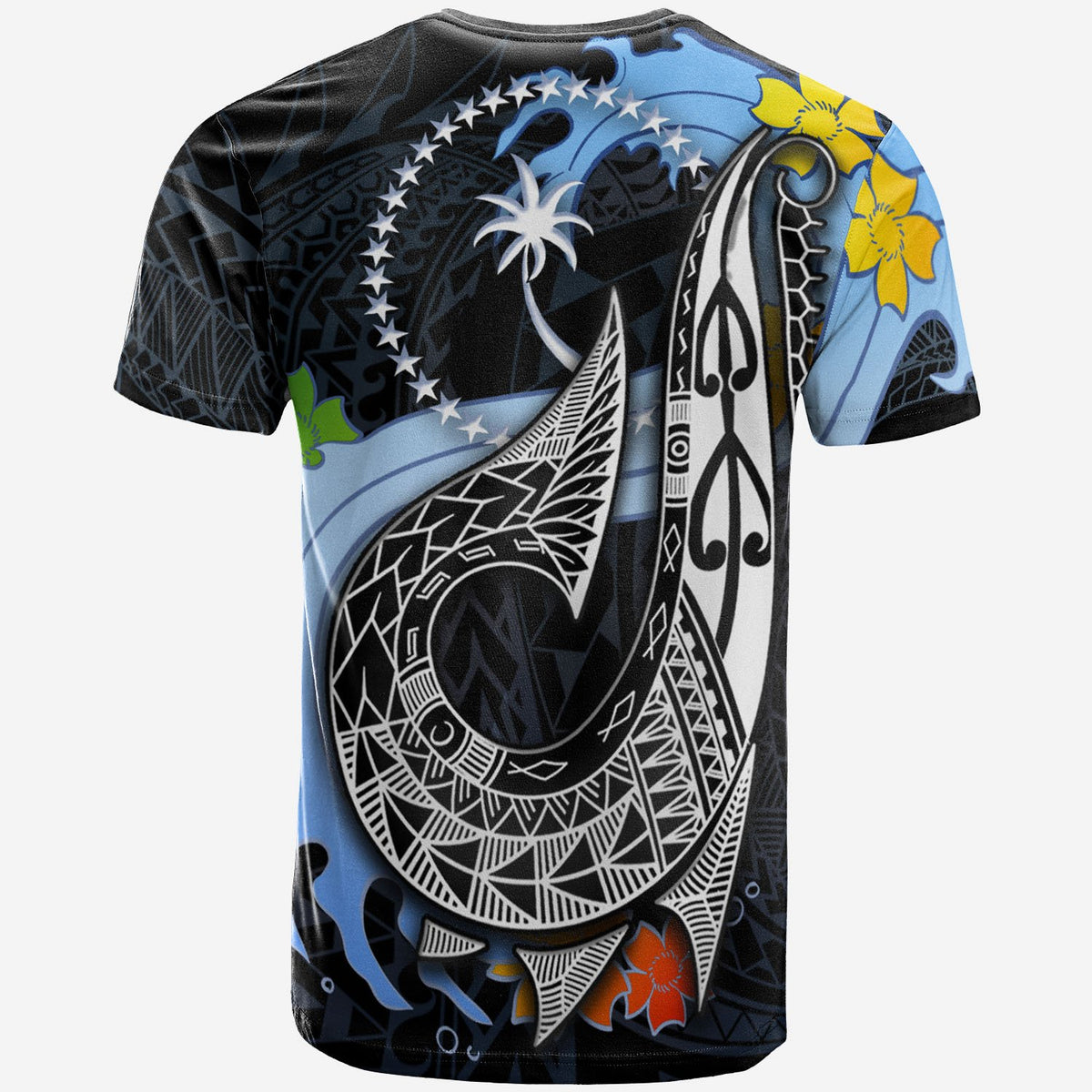 Chuuk State Custom T Shirt Fish Hooks and Wave - Polynesian Pride