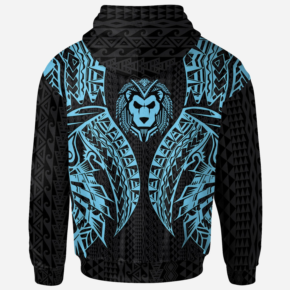 Chuuk Zip up Hoodie Polynesian Lion Head Neon Style - Polynesian Pride