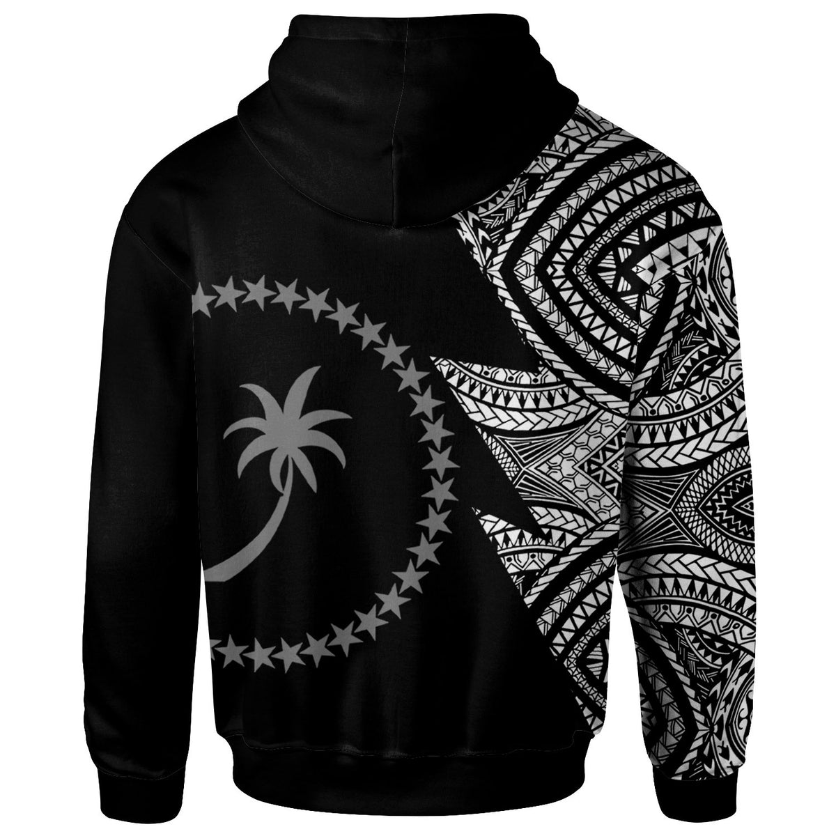 Chuuk Custom Personalized Zip up Hoodie Flash Style White - Polynesian Pride