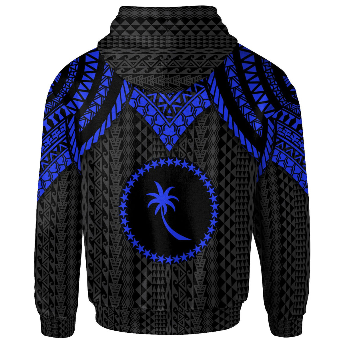 Chuuk Hoodie Polynesian Armor Style Blue - Polynesian Pride