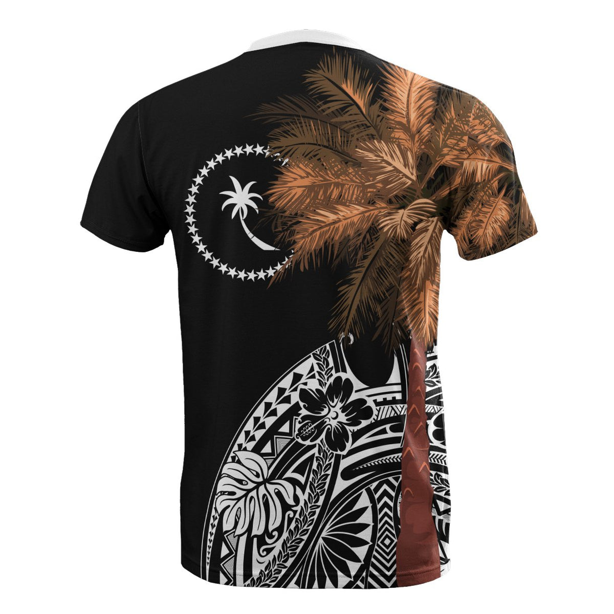 Chuuk T Shirt Micronesian Palm Tree Black - Polynesian Pride