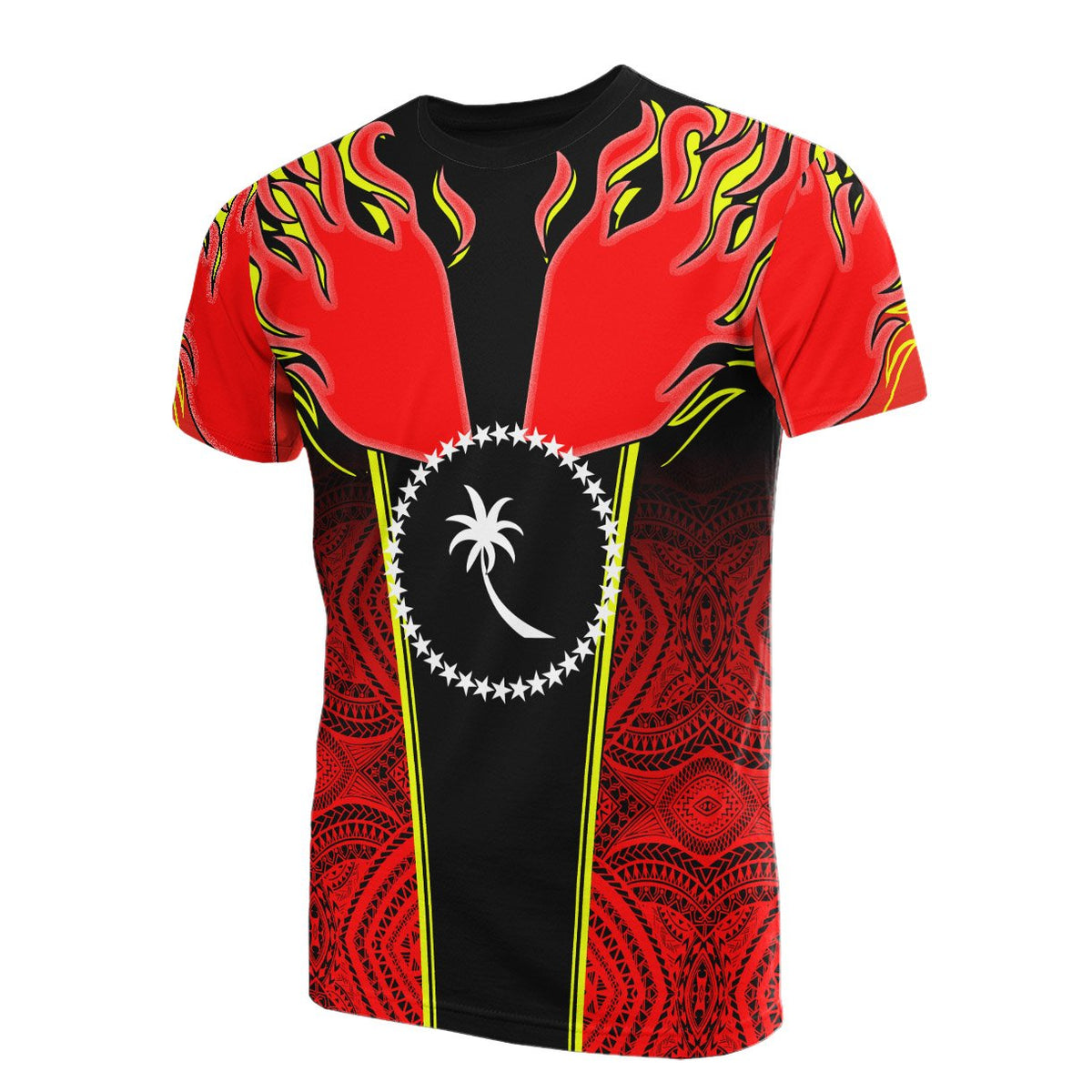 Chuuk T Shirt Micronesia Pattern With Fire Unisex Red - Polynesian Pride