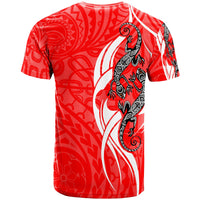 Yap Custom T Shirt Lizard Tattoo Red Color - Polynesian Pride
