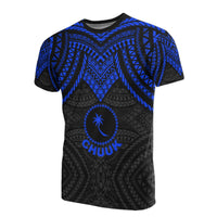 Chuuk T Shirt Micronesian Pattern Blue Armor Style Unisex Blue - Polynesian Pride