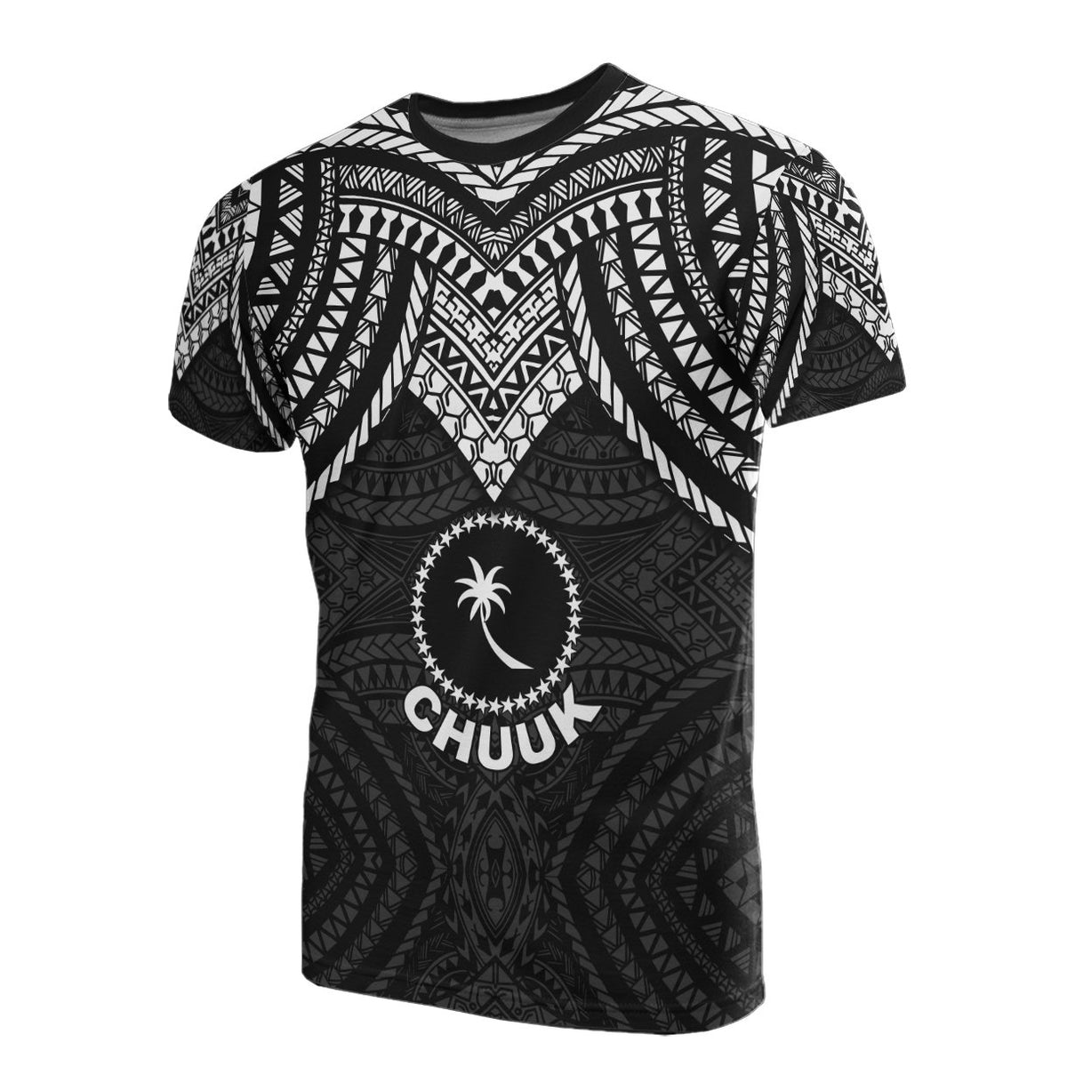 Chuuk T Shirt Micronesian Pattern Black Armor Style Unisex Black - Polynesian Pride