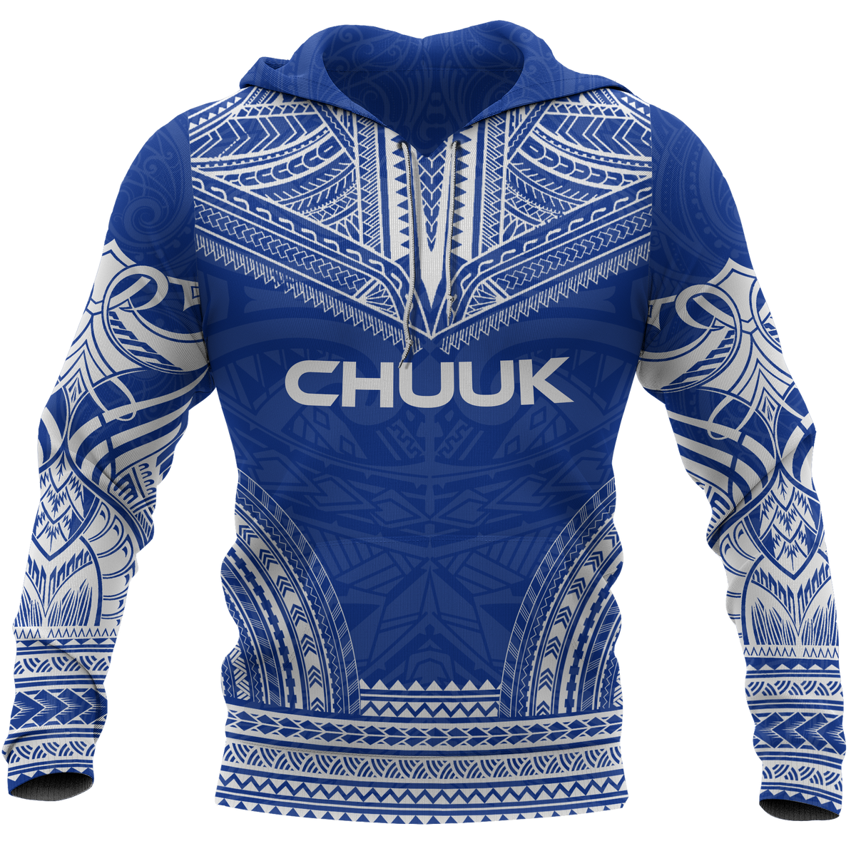 Chuuk Flag Polynesian Chief Hoodie Unisex Blue - Polynesian Pride