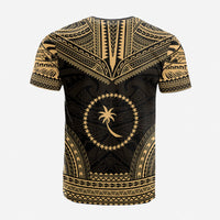 Chuuk Custom T Shirt Chuuk Flag Polynesian Chief Tattoo Gold Version Unisex Gold - Polynesian Pride