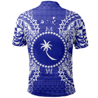 Chuuk Polo Shirt Chuuk Flag Map Polynesian Tattoo Blue - Polynesian Pride
