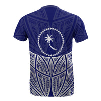 Chuuk Polynesian Custom T Shirt Blue Pride Map and Seal - Polynesian Pride
