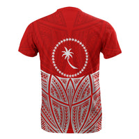 Chuuk Polynesian Custom T Shirt Red Pride Map and Seal - Polynesian Pride
