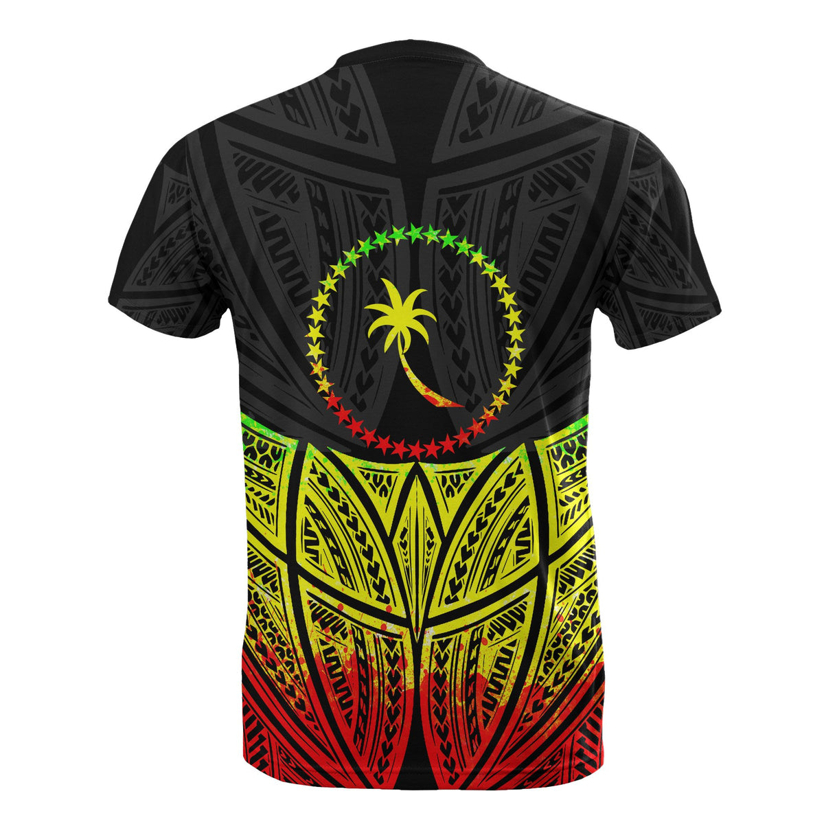 Chuuk Polynesian Custom T Shirt Reggae Pride Map and Seal - Polynesian Pride