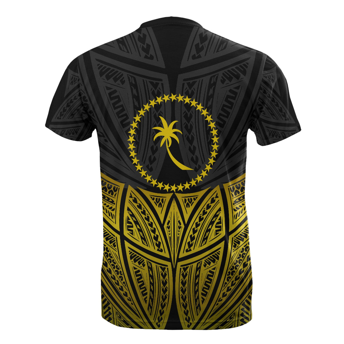 Chuuk Polynesian T Shirt Gold Pride Map and Seal - Polynesian Pride