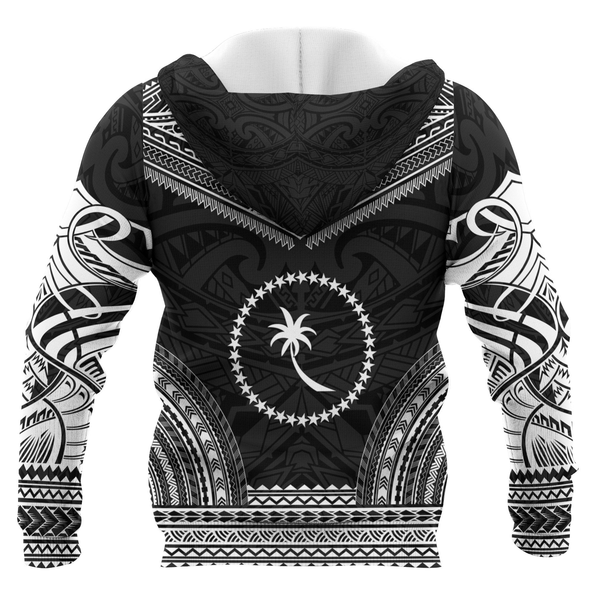 Chuuk Polynesian Chief Custom Zip up Hoodie Black Version Unisex Black - Polynesian Pride