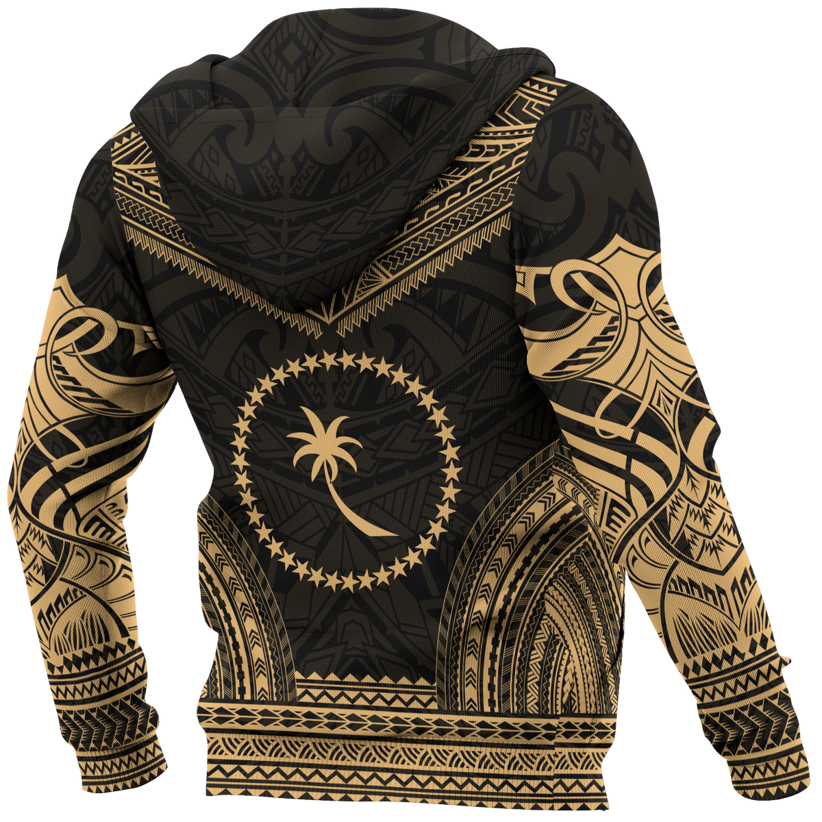 Chuuk Flag Polynesian Chief Hoodie Gold Version - Polynesian Pride