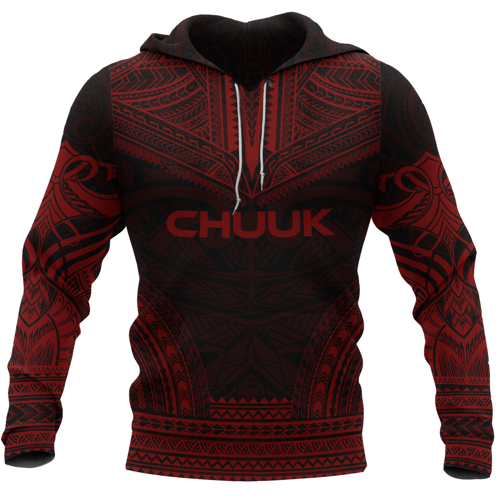 Chuuk Flag Polynesian Chief Hoodie Red Version Unisex Red - Polynesian Pride
