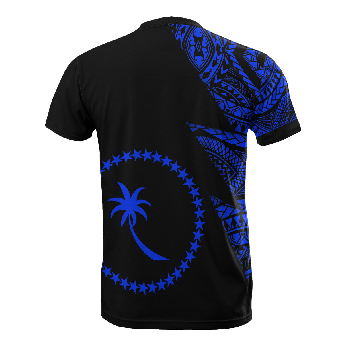 Chuuk T Shirt Micronesian Pattern Blue Flash Style - Polynesian Pride