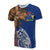 Cook Islands T Shirt Polynesian Palm Tree Flag Unisex Blue - Polynesian Pride