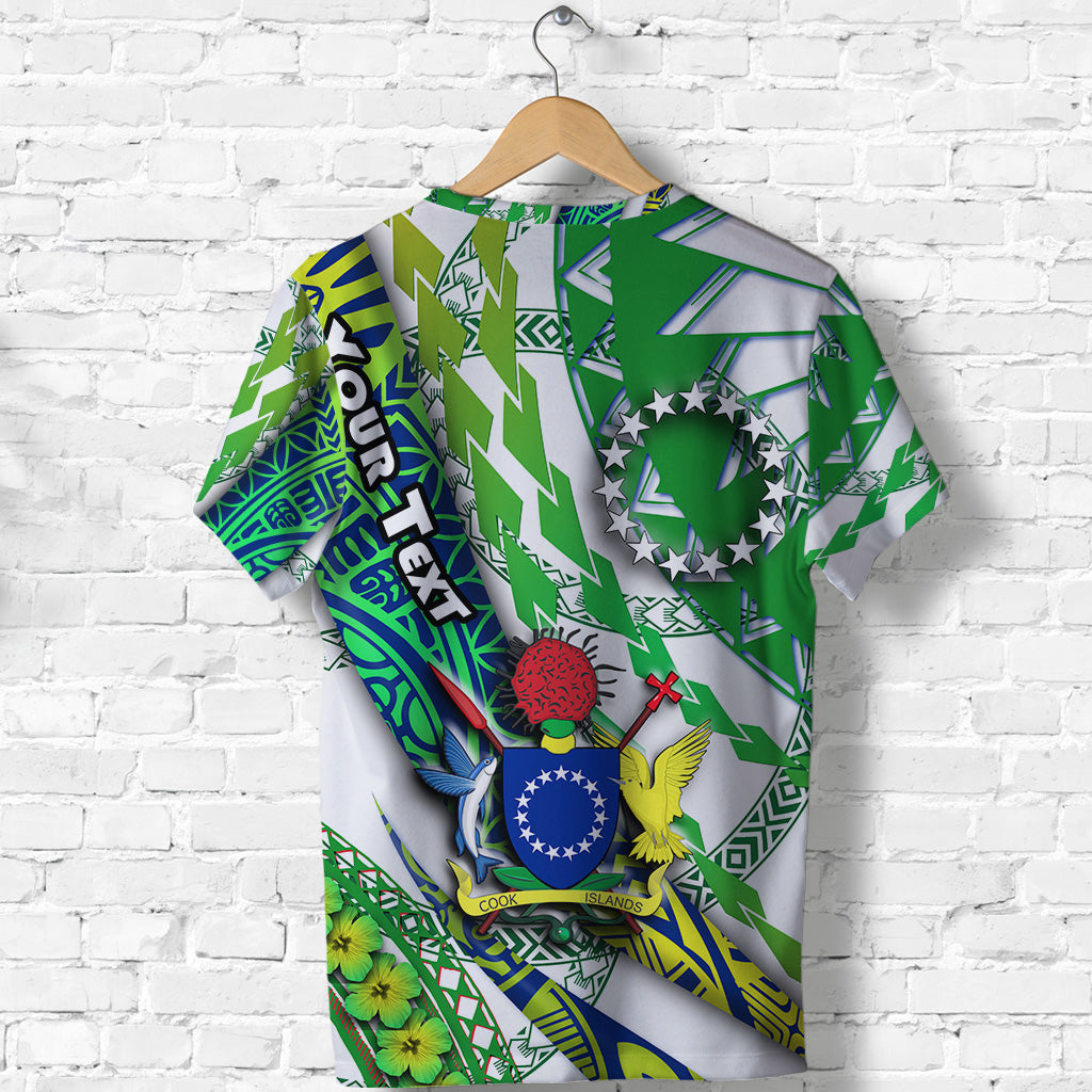 Custom Cook Islands T Shirt Artsy Style White LT9 - Polynesian Pride
