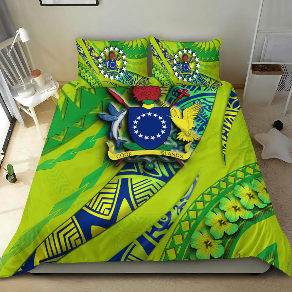 Cook Islands Bedding Set Artsy Style - Green LT9 - Polynesian Pride