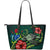 Cook Islands Polynesian Leather Tote Bag - Green Turtle Hibiscus Green - Polynesian Pride