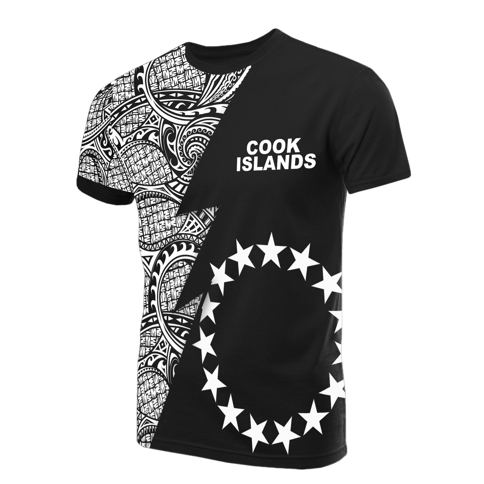 Cook Islands T Shirt Polynesian Pattern White Flash Style Unisex White - Polynesian Pride