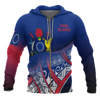 Cook Islands Coat of Arms Zip up Hoodie Polynesian Pattern Unisex Blue - Polynesian Pride
