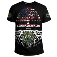 Cook Islands T Shirt American Roots Unisex Black - Polynesian Pride