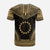 Cook Islands Custom T Shirt Cook Islands Flag Polynesian Chief Tattoo Gold Version Unisex Gold - Polynesian Pride