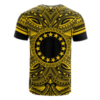 Cook Islands T Shirt Polynesian Coat of Arms Polynesian Gold Black - Polynesian Pride
