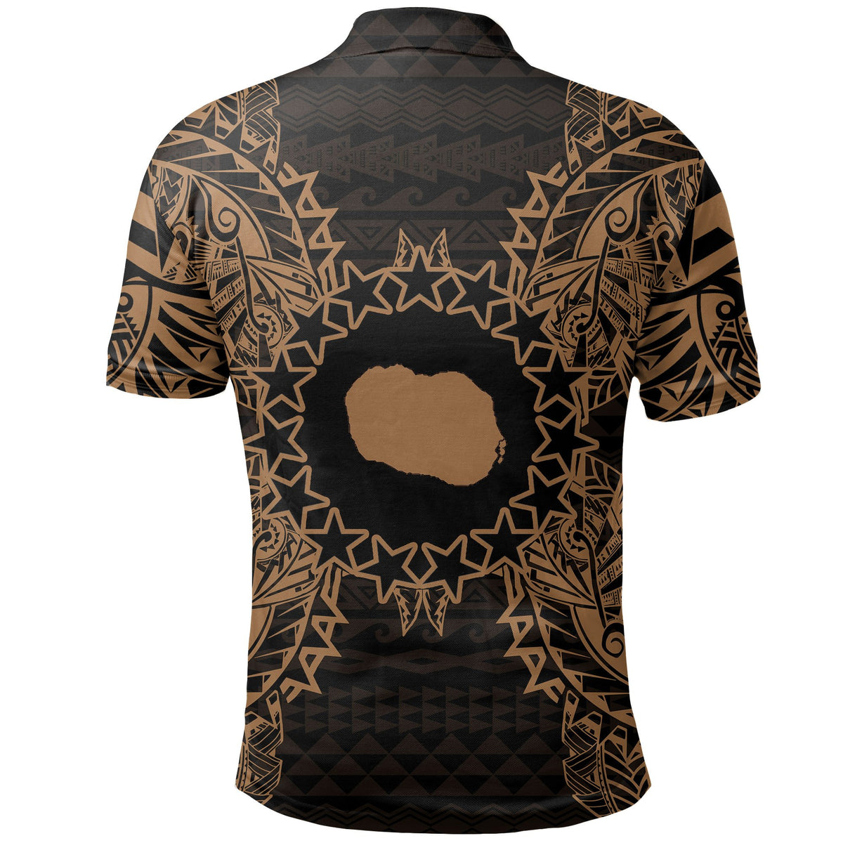 Cook Islands Polo Shirt Kuki Airani Flag Map Polynesian Tattoo Gold - Polynesian Pride