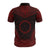 Cook Islands Custom Polo Shirt Cook Islands FLag Polynesian Chief Tattoo Red Version - Polynesian Pride
