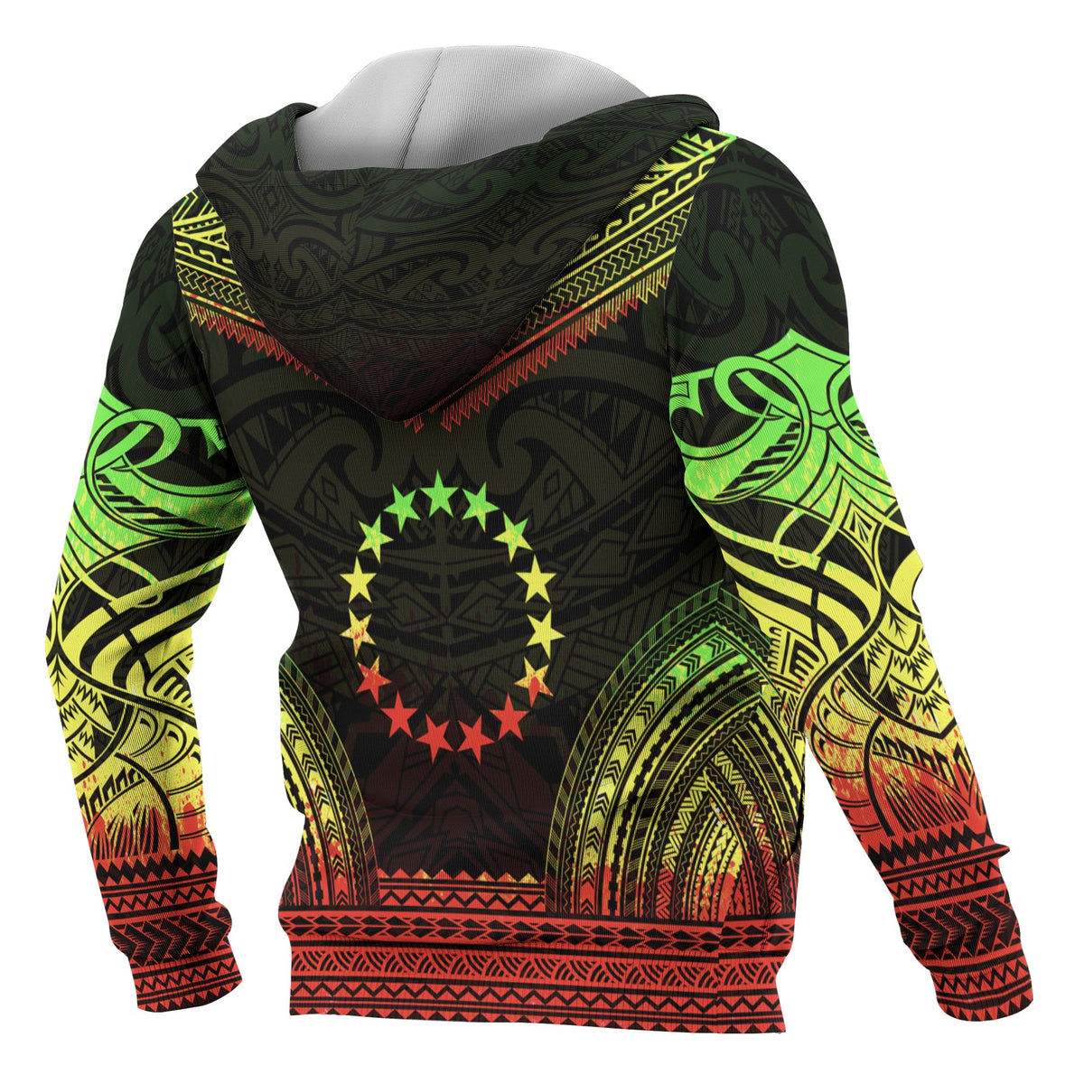 Cook Islands Polynesian Chief Custom Zip up Hoodie Reggae Version - Polynesian Pride