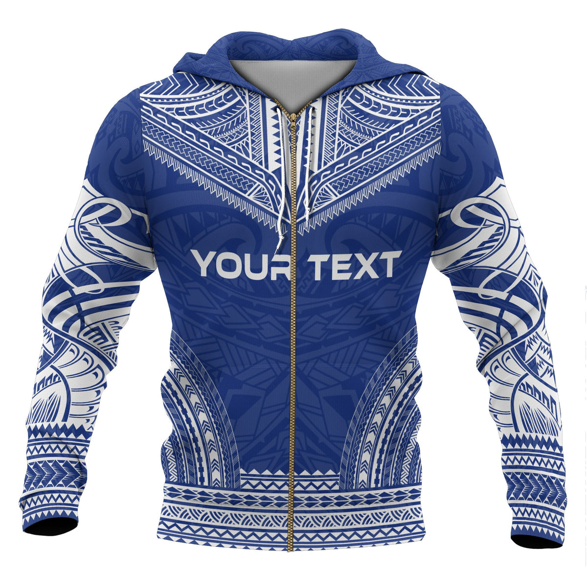 Cook Islands Polynesian Chief Custom Zip up Hoodie Flag Version - Polynesian Pride