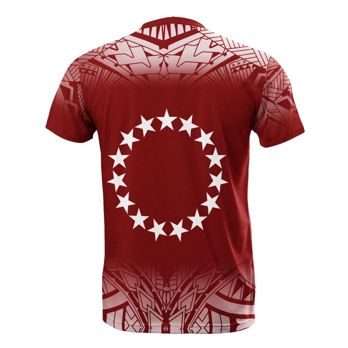 Cook Islands All Over T Shirt Fog Red - Polynesian Pride
