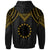 Cook islands Custom Zip up Hoodie Polynesian Armor Style Gold - Polynesian Pride