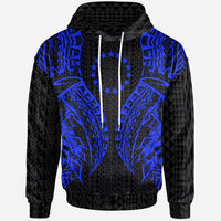 Cook islands Hoodie Polynesian Lion Head Blue Style Unisex Blue - Polynesian Pride