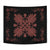 Hawaiian Quilt Maui Plant And Hibiscus Tappestry - Coral Black - AH Wall Tapestry Coral - Polynesian Pride