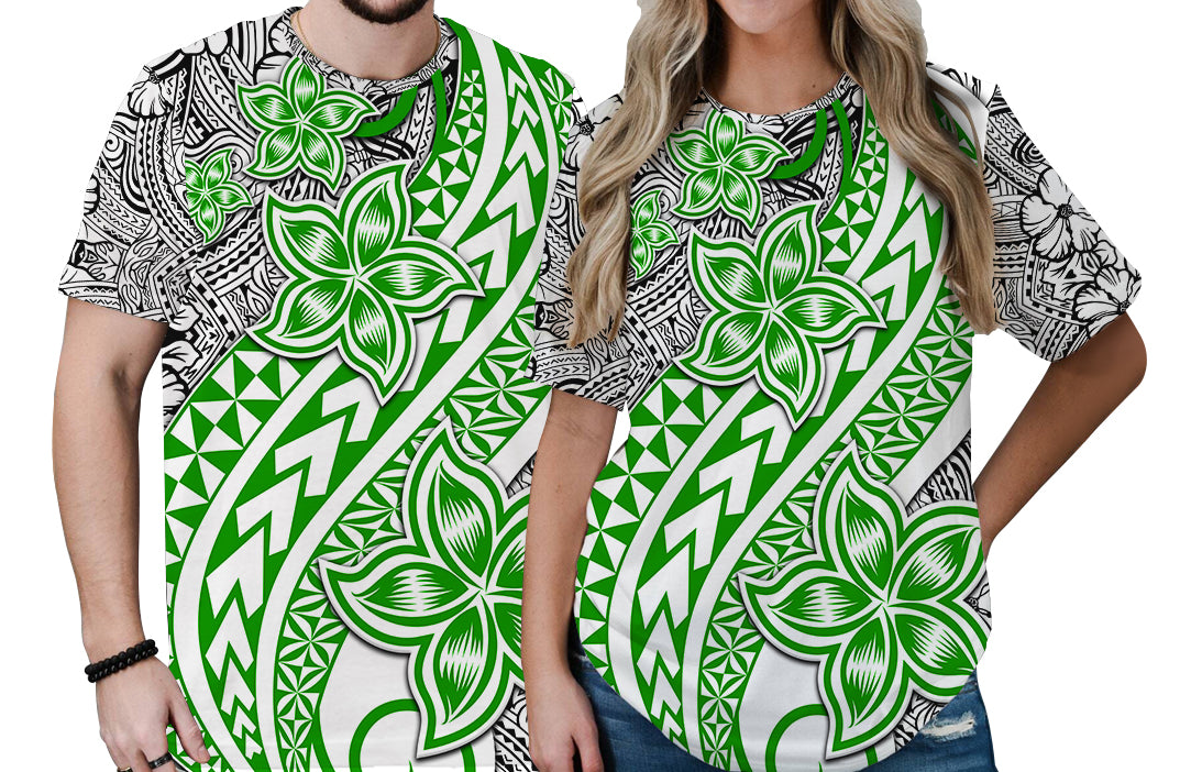 Traditional Polynesian Tribal Tattoo Retro Couple T Shirt Green LT9 - Polynesian Pride
