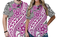 Traditional Polynesian Tribal Tattoo Retro Couple T Shirt Pink LT9 - Polynesian Pride