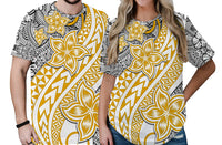 Traditional Polynesian Tribal Tattoo Retro Couple T Shirt Yellow LT9 - Polynesian Pride