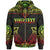 Tonga Custom Zip up Hoodie Coat of Arms With Patterns Reggae Color Unisex Black - Polynesian Pride