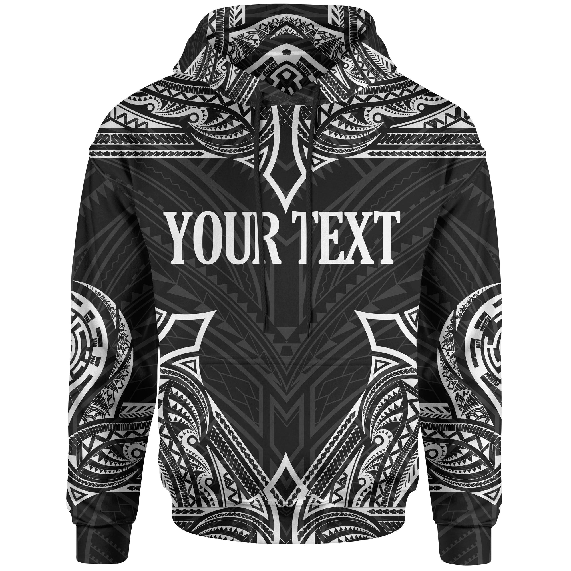 Tonga Custom Hoodie Coat of rms With Patterns White Color Unisex Black - Polynesian Pride