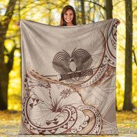 Papua New Guinea Premium Blanket - Hibiscus Flowers Vintage Style - Polynesian Pride