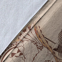 Papua New Guinea Premium Blanket - Hibiscus Flowers Vintage Style - Polynesian Pride