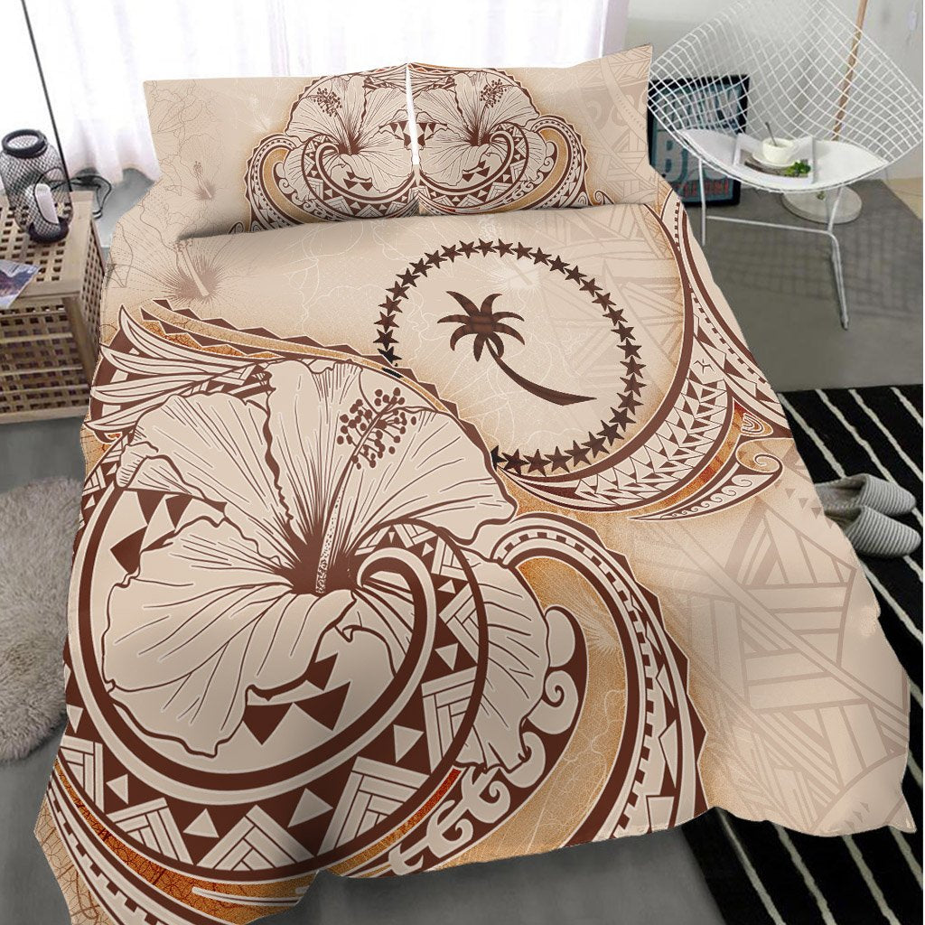 Chuuk Bedding Set - Hibiscus Flower Vintage Style - Polynesian Pride